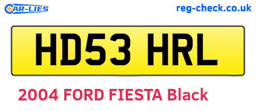 HD53HRL are the vehicle registration plates.