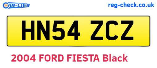 HN54ZCZ are the vehicle registration plates.