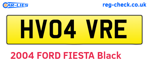 HV04VRE are the vehicle registration plates.