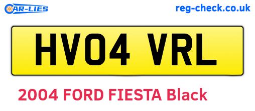 HV04VRL are the vehicle registration plates.