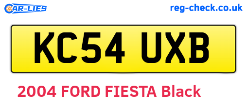 KC54UXB are the vehicle registration plates.
