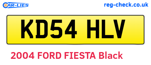 KD54HLV are the vehicle registration plates.