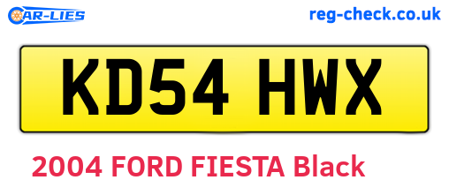 KD54HWX are the vehicle registration plates.