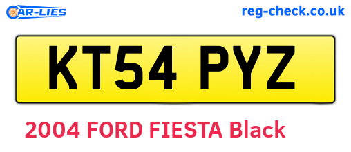 KT54PYZ are the vehicle registration plates.