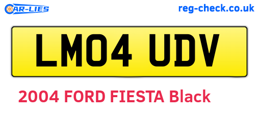LM04UDV are the vehicle registration plates.