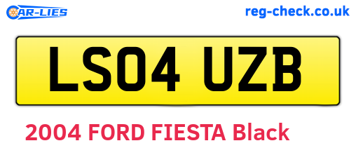LS04UZB are the vehicle registration plates.