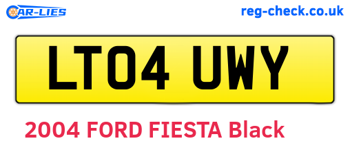 LT04UWY are the vehicle registration plates.