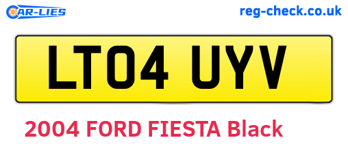 LT04UYV are the vehicle registration plates.