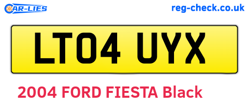 LT04UYX are the vehicle registration plates.