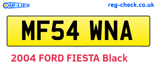 MF54WNA are the vehicle registration plates.