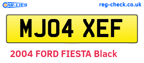MJ04XEF are the vehicle registration plates.