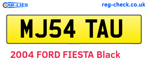 MJ54TAU are the vehicle registration plates.