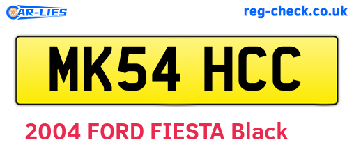 MK54HCC are the vehicle registration plates.