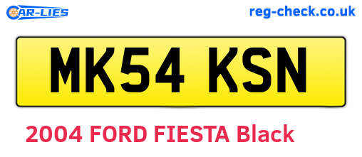 MK54KSN are the vehicle registration plates.