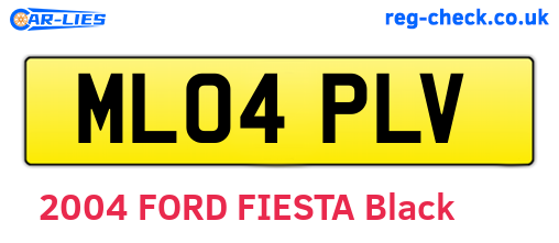 ML04PLV are the vehicle registration plates.