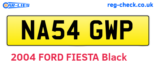 NA54GWP are the vehicle registration plates.
