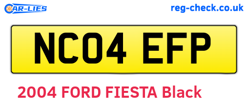 NC04EFP are the vehicle registration plates.