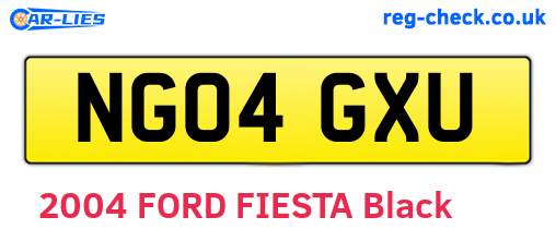 NG04GXU are the vehicle registration plates.