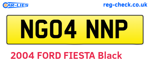 NG04NNP are the vehicle registration plates.