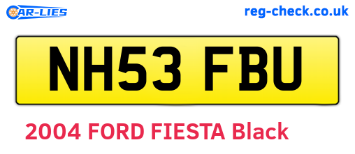 NH53FBU are the vehicle registration plates.