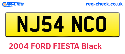 NJ54NCO are the vehicle registration plates.