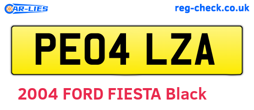 PE04LZA are the vehicle registration plates.