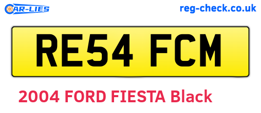 RE54FCM are the vehicle registration plates.