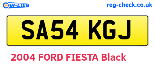 SA54KGJ are the vehicle registration plates.