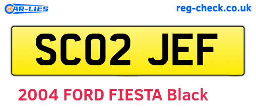 SC02JEF are the vehicle registration plates.
