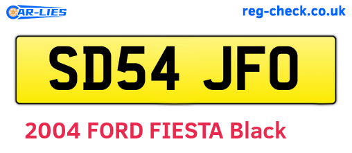SD54JFO are the vehicle registration plates.