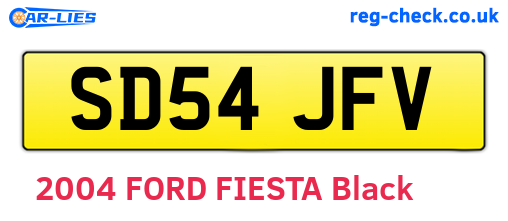 SD54JFV are the vehicle registration plates.