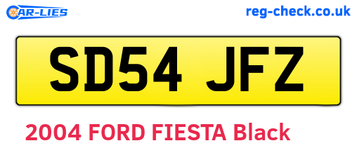 SD54JFZ are the vehicle registration plates.
