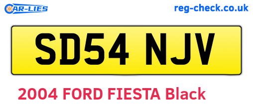 SD54NJV are the vehicle registration plates.