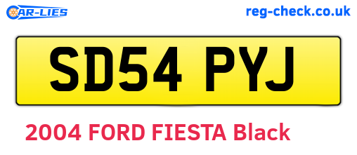 SD54PYJ are the vehicle registration plates.