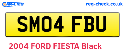 SM04FBU are the vehicle registration plates.