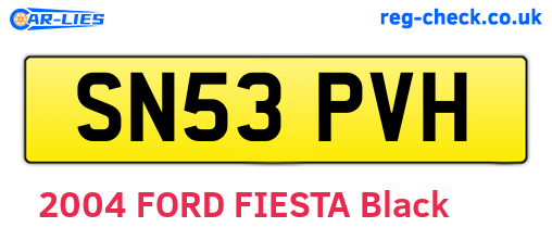 SN53PVH are the vehicle registration plates.