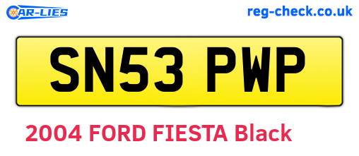 SN53PWP are the vehicle registration plates.