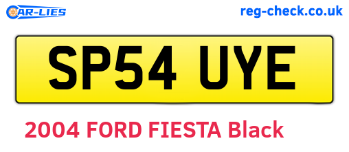 SP54UYE are the vehicle registration plates.