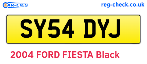 SY54DYJ are the vehicle registration plates.