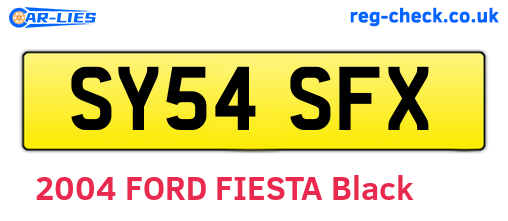 SY54SFX are the vehicle registration plates.