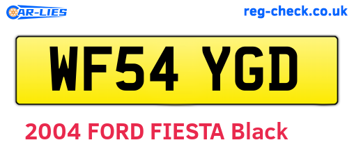 WF54YGD are the vehicle registration plates.