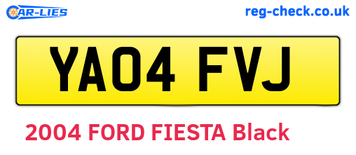 YA04FVJ are the vehicle registration plates.