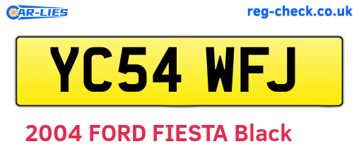 YC54WFJ are the vehicle registration plates.