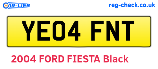 YE04FNT are the vehicle registration plates.
