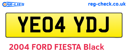 YE04YDJ are the vehicle registration plates.