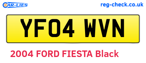 YF04WVN are the vehicle registration plates.