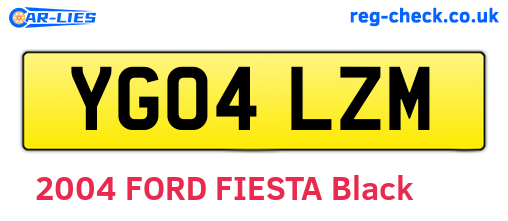 YG04LZM are the vehicle registration plates.