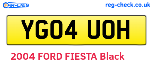 YG04UOH are the vehicle registration plates.