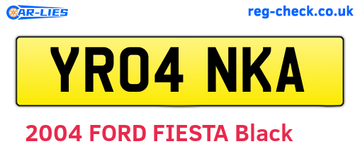 YR04NKA are the vehicle registration plates.