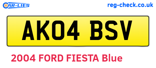 AK04BSV are the vehicle registration plates.